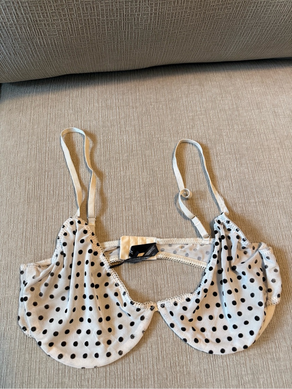 Urban Outfitters Polka Dot Mesh Underwire Bra